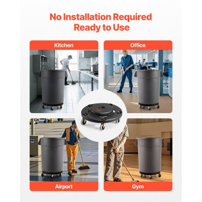 Runder Mülltonnenwagen, passend für 20, 32, 44, 55 Gal Mülltonnen, 500 lbs | EU