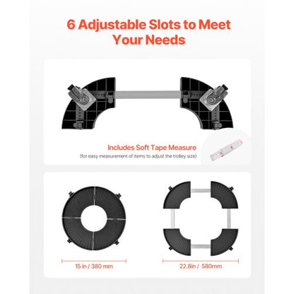 Mülltonnenwagen mit Rädern 15-22,8 Zoll verstellbarer runder Möbelwagen | EU