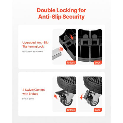 Mülltonnenwagen mit Rädern 15-22,8 Zoll verstellbarer runder Möbelwagen | EU