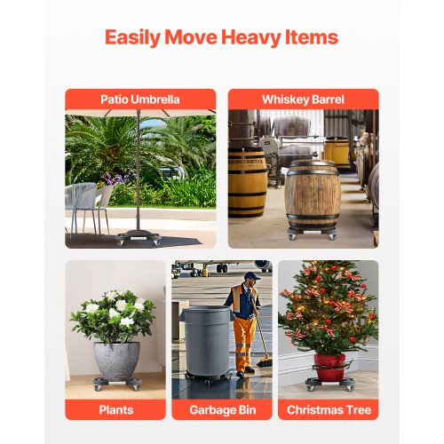 Mülltonnenwagen mit Rädern 15-22,8 Zoll verstellbarer runder Möbelwagen | EU