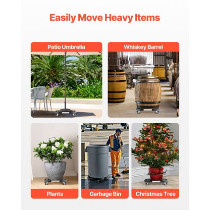 Mülltonnenwagen mit Rädern 15-22,8 Zoll verstellbarer runder Möbelwagen | EU