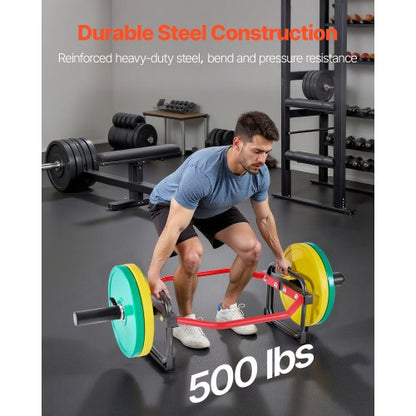 Trap Bar Hex Bar, 50 mm sexkantsstång, 240 kg kapacitet för axelremsstänger, tyngdlyftnings- och styrketräningsutrustning, hemmagym för knäböj, marklyft, axelpress, röd |  EU