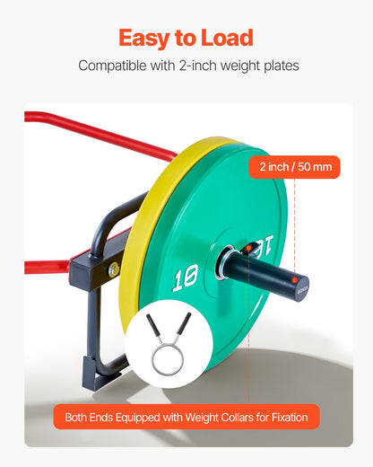 Trap Bar Hex Bar, 2-Inch Hex Barbell, 500 LBS Capacity Shrug Bars, Weightlifting and Strength Training Equipment, Home Gym for Squats, Deadlifts, Shoulder Presses, Red