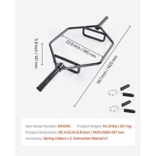 Trap Bar Hex Bar Langhantel Gewichtheben für Kniebeugen Shrug Kreuzheben 50 mm | EU