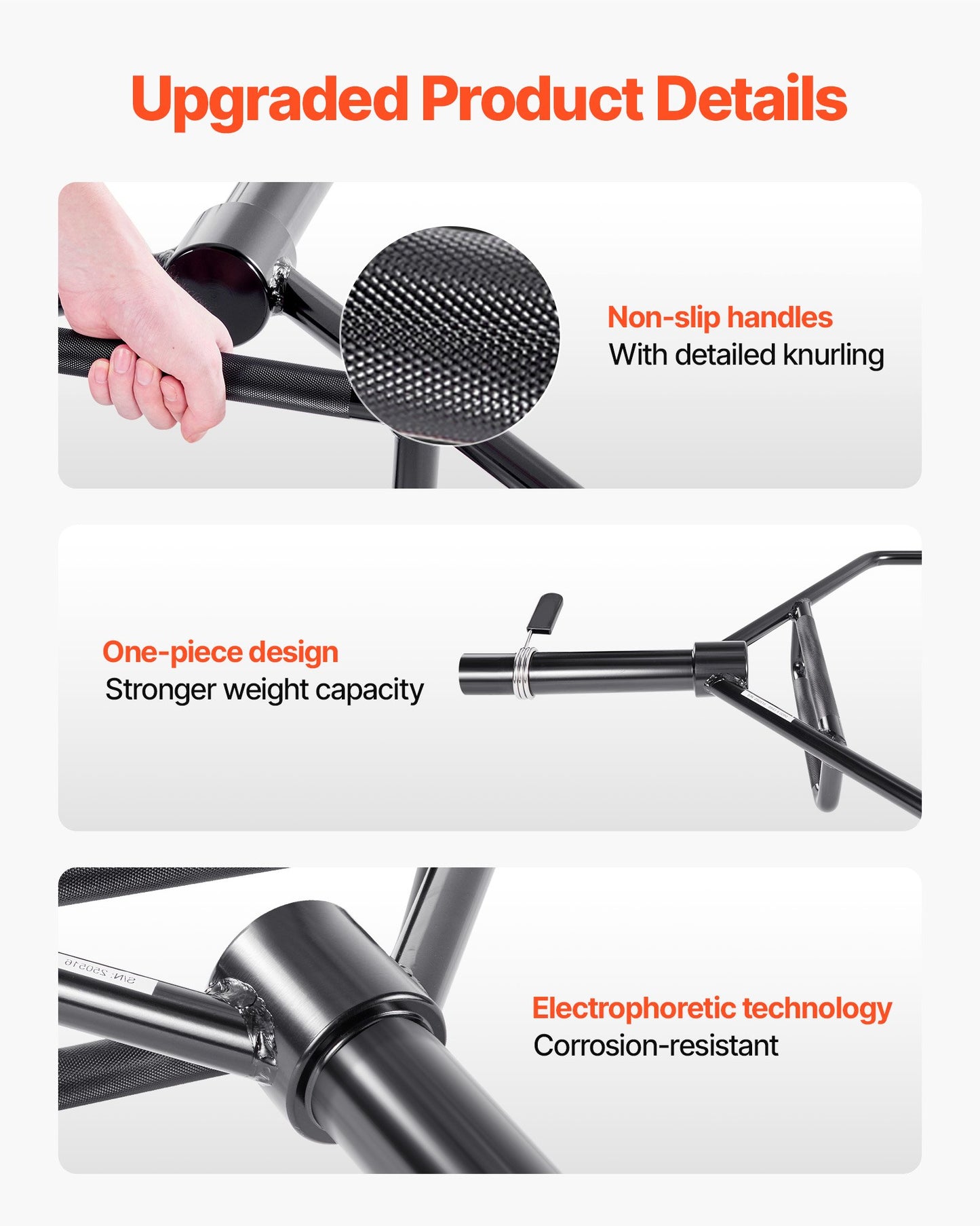 Trap Bar Hex Bar, 2-Inch Hex Barbell, 800 LBS Capacity Shrug Bars with Knurled Grips, Weightlifting and Strength Training Equipment, Home Gym for Squats, Deadlifts, Shoulder Presses, Black