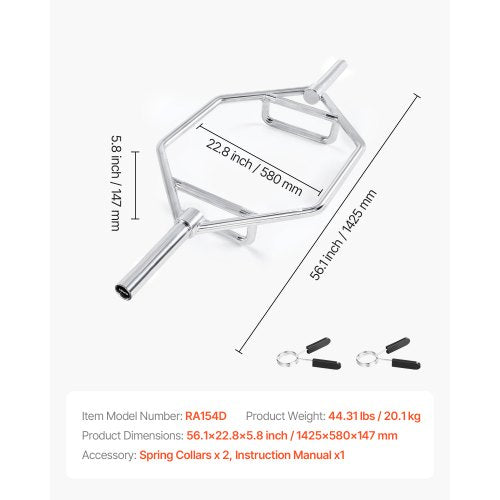 Trap Bar Hex Bar Langhantel Gewichtheben für Kniebeugen Shrug Kreuzheben 50 mm | EU