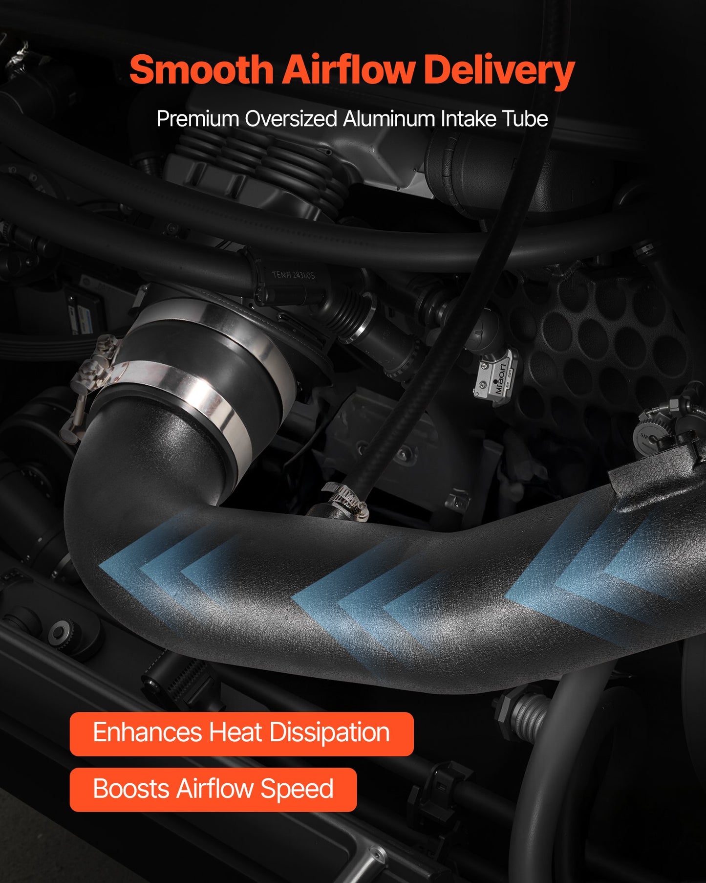 Cold Air Intake, 3.5 Inch Cold Air Intake System + Heat Shield Compatible with 2009-2013 Chevy Silverado/GMC Sierra 1500 4.8L/5.3L/6.2L, High Flow Filter Kit Improve Horsepower/Throttle Response