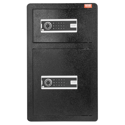 Double Door 4.5 cu.ft Security Box with Key Lock Password Fireproof Case Black