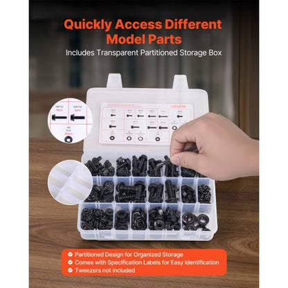 280-teiliges Schrauben- und Muttern-Sortimentskit, metrischer legierter Stahl M6 M8 M10