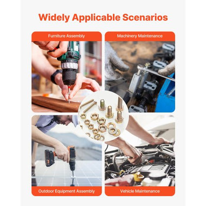 906 pieces bolts and nuts, assortment kit, metric alloy steel M4 M5 M6 M8