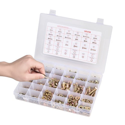 906 pieces bolts and nuts, assortment kit, metric alloy steel M4 M5 M6 M8