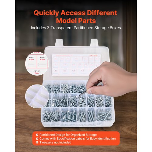 2250-tlg. Schrauben und Muttern, Sortimentssatz, metrisch, imperial, legierter Stahl, M3, M4, M5