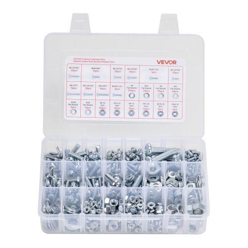 2250-tlg. Schrauben und Muttern, Sortimentssatz, metrisch, imperial, legierter Stahl, M3, M4, M5