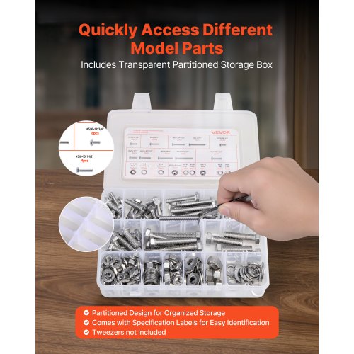 246 Stück gemischte Stahlschrauben und -muttern für Möbel