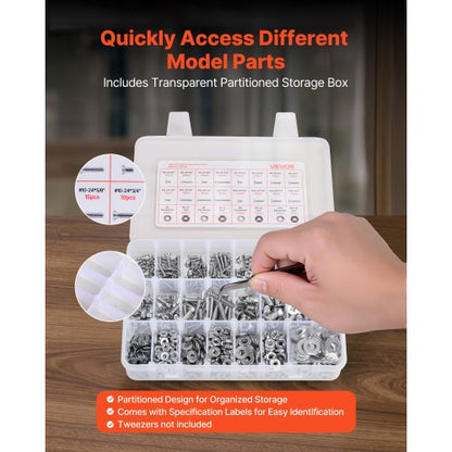 720 pieces mixed steel bolts and nuts for furniture