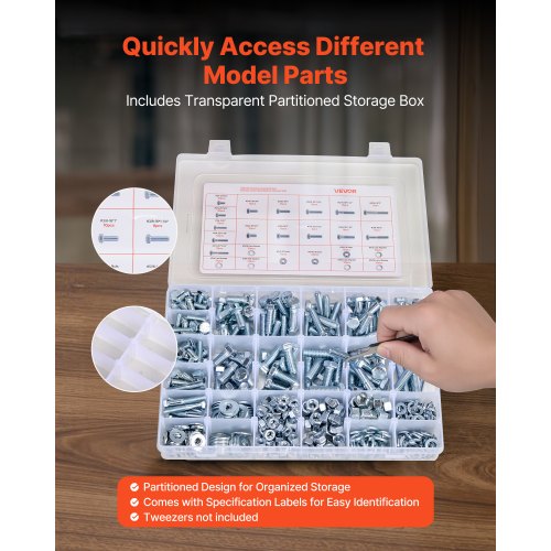 566 pieces of mixed steel alloy bolts and nuts for furniture