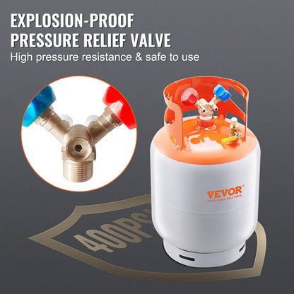 Kältemittelrückgewinnung, 50lb-Zylindertank, 400 PSI, Flüssigkeits-Y-Ventil