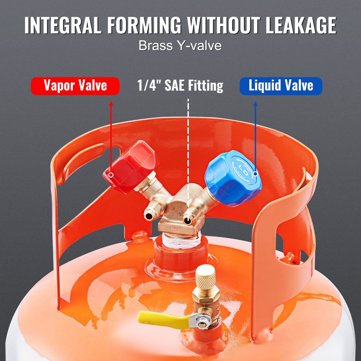 Kältemittelrückgewinnung, 50lb-Zylindertank, 400 PSI, Flüssigkeits-Y-Ventil