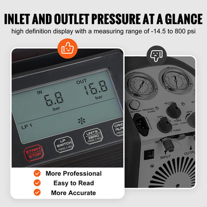 Kältemittel-Rückgewinnungsmaschine 1 PS Doppelzylinder bürstenloser tragbarer Wechselstrom