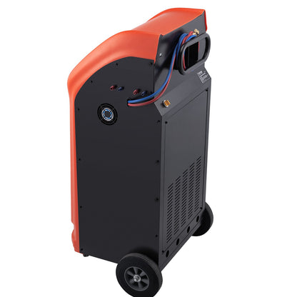 Helautomatisk kylmedelsåtervinningsmaskin - dubbelcylindrig AC återvinningsmaskinsats Inbyggd kompressor/elektronisk skala/filter/återvinningstank, återvinningsmaskin HVAC Endast för R134A+R1234YF