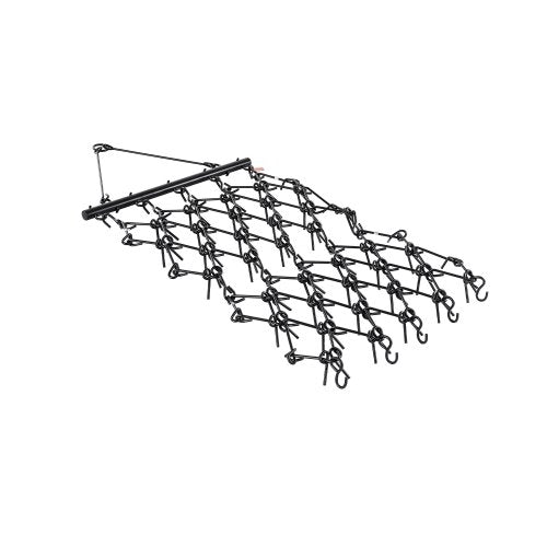 Drag Harrow, 4 x 4 ft Durable Chain Harrow with 69 Sharp Teeth, Suitable for ATV UTV Tractor, Ideal for Soil Preparation, Seeding, Smoothing Landscapes, and Yard Gravel Driveway Maintenance