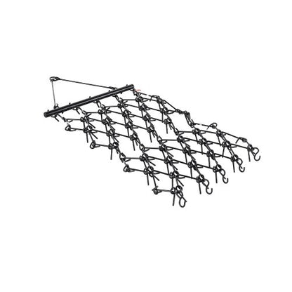 Drag Harrow, 4 x 4 ft Durable Chain Harrow with 69 Sharp Teeth, Suitable for ATV UTV Tractor, Ideal for Soil Preparation, Seeding, Smoothing Landscapes, and Yard Gravel Driveway Maintenance