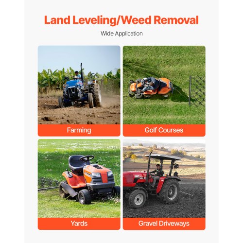 Drag Harrow 4 x 5.6 ft Chain Harrow ATV Lawn Rake for Landscape Leveling | EU