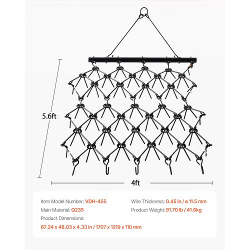 Drag Harrow 4 x 5.6 ft Chain Harrow ATV Lawn Rake for Landscape Leveling | EU