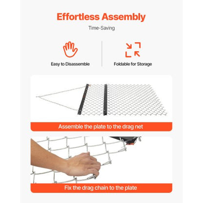 Pull Harrow 4 x 5 ft Chain Harrow Lawn Mower ATV UTV Tractor Accessories | EU