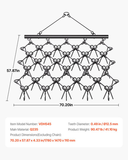 Drag Harrow 5.8 x 4.8 ft Chain Harrow ATV Lawn Rake for Landscape Leveling