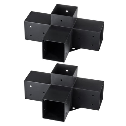 Pergola Bracket Kit 4''x4'', inre storlek 3,6"x3,6 2st 4-vägs kraftigt hörnfäste Woodworks DIY stolpbassats, enkel installation av träbjälkar för lusthus, uteplatspergolor, timmerstuga utomhuspergola hårdvara