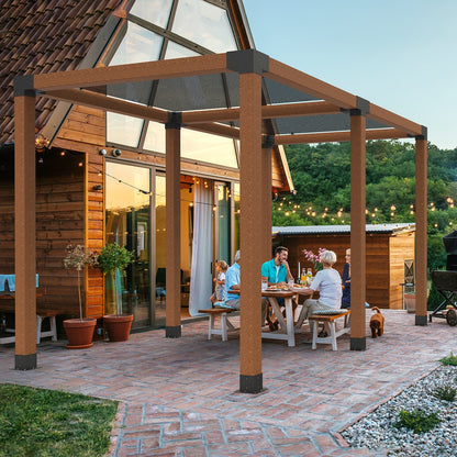 Pergola Bracket Kit 6''x6'', 2pcs 4-Way Heavy Duty Corner Bracket Woodworks DIY Post Base Kit, Easy Installation Wooden Beams for Gazebos, Patio Pergolas, Log Cabin Outdoor Pergola Hardware