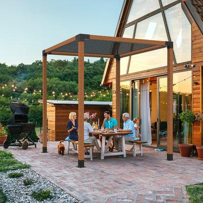 Pergola Bracket Kit 4''x4'', 4pcs 3-Way Heavy Duty Corner Bracket Woodworks DIY Post Base Kit, Easy Installation Wooden Beams for Gazebos, Patio Pergolas, Log Cabin Outdoor Pergola Hardware