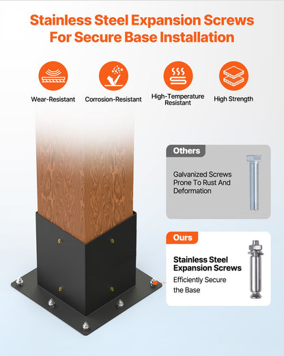 Pergola Kit, 4x4 Inch Pergola Brackets for 3.5x3.5 Inch Wood Beams in Actual Dimension, 3-Way (4 Pcs) and 4-Way (2 Pcs) Gazebo Brackets with 6 Post Bases, for Outdoor Pergolas, Gazebos, Sheds
