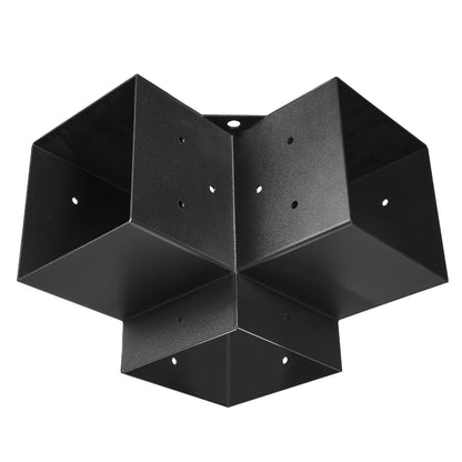 Pergola Bracket Kit, 6x6 Inch (Inner Size 5.5x5.5), 4 Pcs 3-Way Heavy Duty Corner Bracket Woodworks DIY Post Base Kit, Easy Installation Wooden Beams for Gazebos, Patio Pergolas, Log Cabin