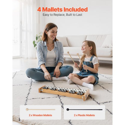 Klockspel Xylofon, 27 Noter, Professionellt Xylofon Slagverksinstrument, Med Metalltangenter, Inkluderar 4 Hammaror, Bärväska, Nybörjarinstrument För Vuxna Och Barn Musikundervisning |  EU