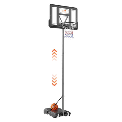 Basketballkorb, 4–10 Fuß höhenverstellbares tragbares Backboard-System, 44 Zoll Basketballkorb und Tor, Basketball-Set für Kinder und Erwachsene mit Rädern, Ständer und befüllbarer Basis, für draußen/drinnen