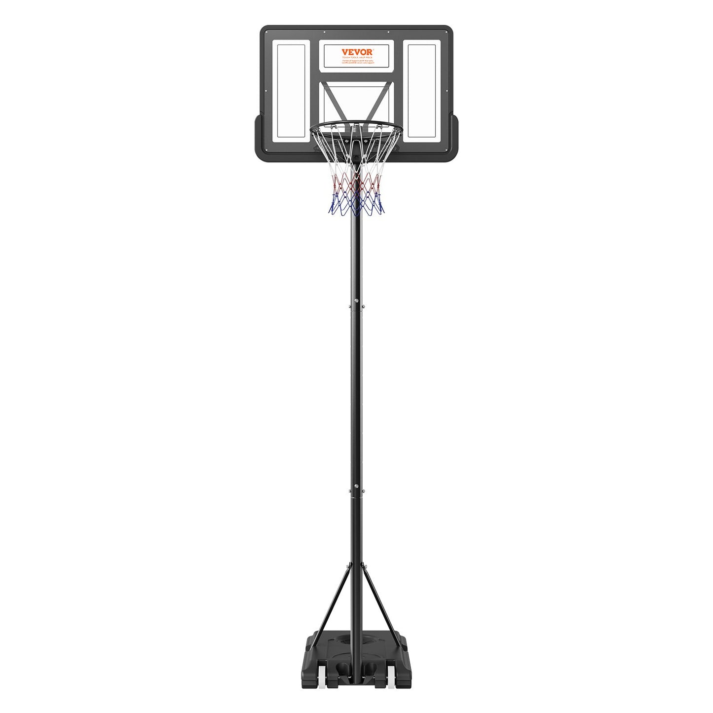 Basketballkorb, 4–10 Fuß höhenverstellbares tragbares Backboard-System, 44 Zoll Basketballkorb und Tor, Basketball-Set für Kinder und Erwachsene mit Rädern, Ständer und befüllbarer Basis, für draußen/drinnen