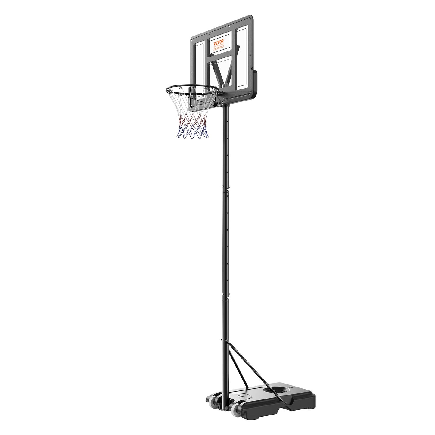 Basketballkorb, 4–10 Fuß höhenverstellbares tragbares Backboard-System, 44 Zoll Basketballkorb und Tor, Basketball-Set für Kinder und Erwachsene mit Rädern, Ständer und befüllbarer Basis, für draußen/drinnen