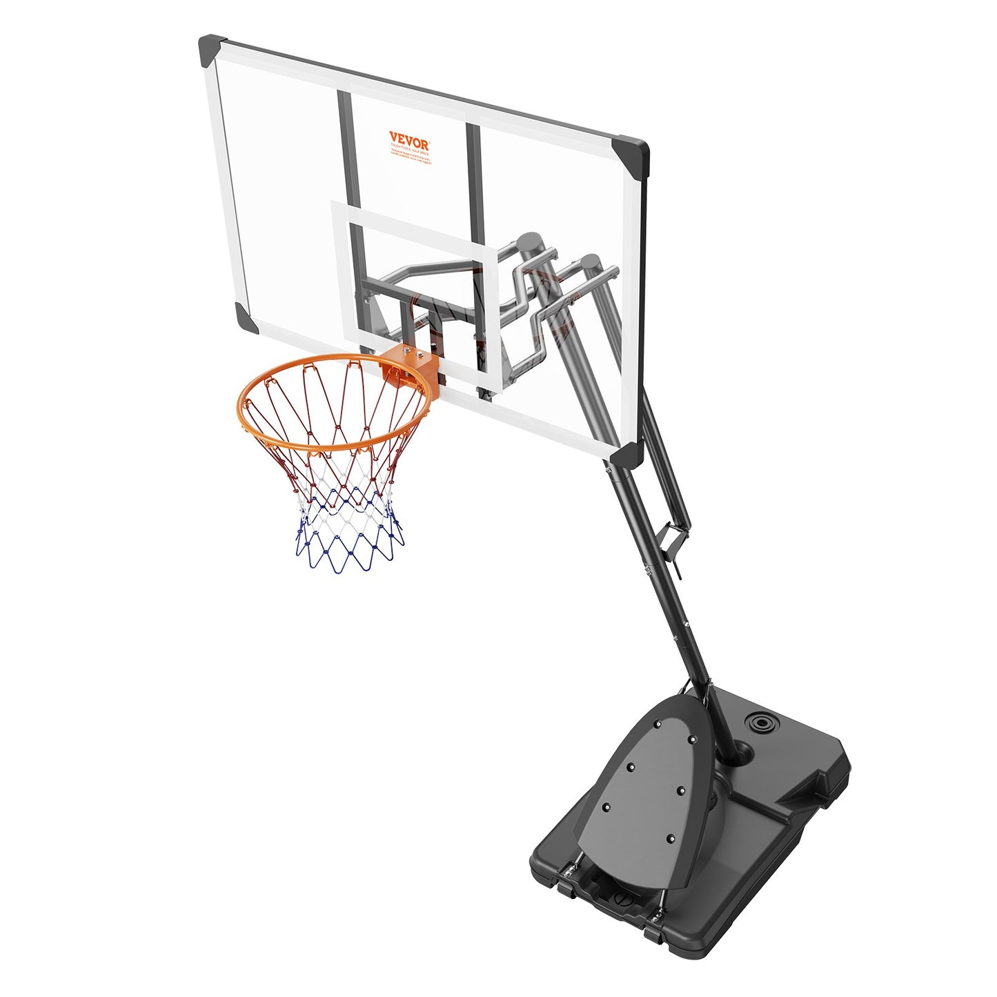 Basketballkorb, 2,3–3 m höhenverstellbares, tragbares Backboard-System, 137,2 cm Basketballkorb und Tor, Basketball-Set für Kinder und Erwachsene mit Rädern, Ständer und befüllbarer Basis, für draußen/drinnen