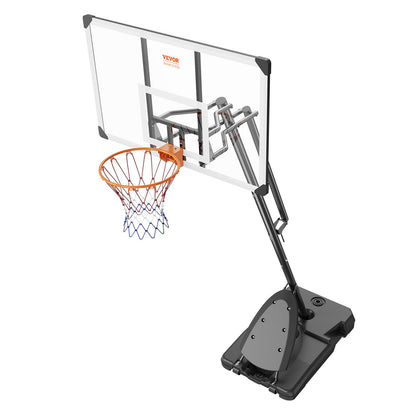 Basketballkorb, 2,3–3 m höhenverstellbares, tragbares Backboard-System, 137,2 cm Basketballkorb und Tor, Basketball-Set für Kinder und Erwachsene mit Rädern, Ständer und befüllbarer Basis, für draußen/drinnen