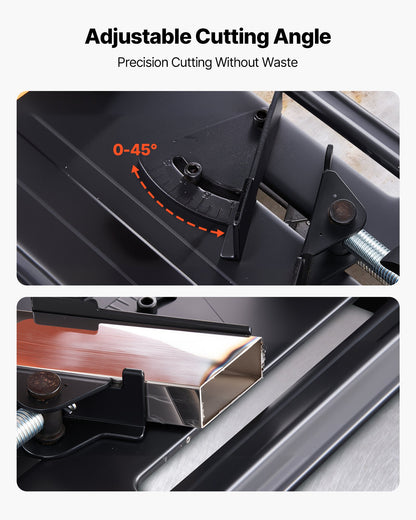 Chop Saw, 7-1/4 in Stainless Steel Cold Cut Blade, 1200 W Motor, 4000 r/min Speed, 0-45° Adjustable Cutting Angle, Metal Cutting Chop Saw for Metal Square and Flat Tubes, I-Shaped Steels
