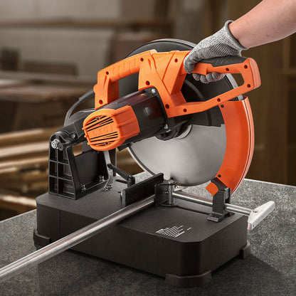 Chop Saw, 14"/355mm Blade Diameter Cut Off Saw, 2800W 1200RPM Steel Cutting Machine, 0-45° Adjustable Dry Cut Chop Saw, Miter Saw for Cutting Metal Cold Cut Saw for Steel/Rebar/Iron/Aluminum