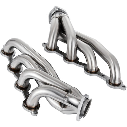 Exhaust Manifold Pipe Kit 1 3/4" Exhaust Turbo Header, Stainless Steel Exhaust Manifold, Shorty Engine Conversion LS Swap Exhaust Pipe for Chevy LS1 LS2 LS3 LS6 LS10 SUV/Truck Car