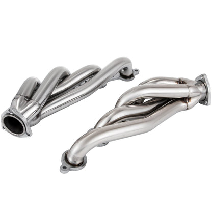 Exhaust Manifold Pipe Kit 1 3/4" Exhaust Turbo Header, Stainless Steel Exhaust Manifold, Shorty Engine Conversion LS Swap Exhaust Pipe for Chevy LS1 LS2 LS3 LS6 LS10 SUV/Truck Car