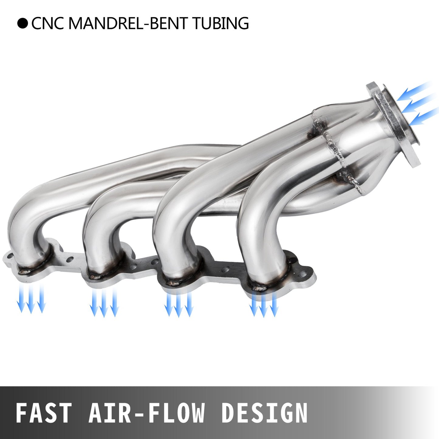 Exhaust Header Set 1 3/4" Exhaust Turbo Headers, Stainless Steel Exhaust Manifold Headers, Shorty Engine Conversion LS Swap Exhaust Headers for Chevy LS1 LS2 LS3 LS6 LS10 SUV/Truck Car