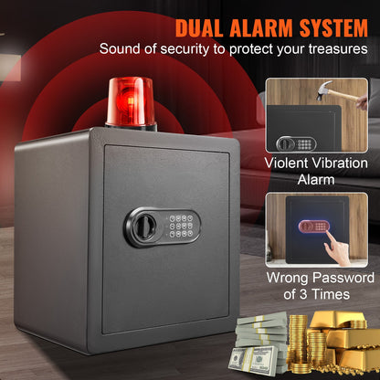 Safe, 1.8 Cubic Feet Home Safe, Steel Security Safe with Digital Keypad and 2 Keys, Cabinet Safe with Fire-proof Bag, Protect Cash, Gold, Jewelry, Documents for Home, Hotel, 15.8x13x16.9 inches