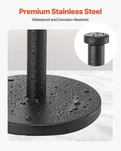 Paper Towel Holder Countertop, Stainless Steel Kitchen Paper Towel Stand with Weighted Base and Suction Cups, Non-slip Countertop Kitchen Paper Roll Holders for Kitchen Bathroom