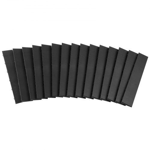 Male Garage Floors Transition Edge Kit, 15 PCS Sturdy PP Interlocking Modular Garage Floor Edging Slip-resistant, Easy Assembly Compatible Only With Upgraded 6-Lock Garage Mats, Black