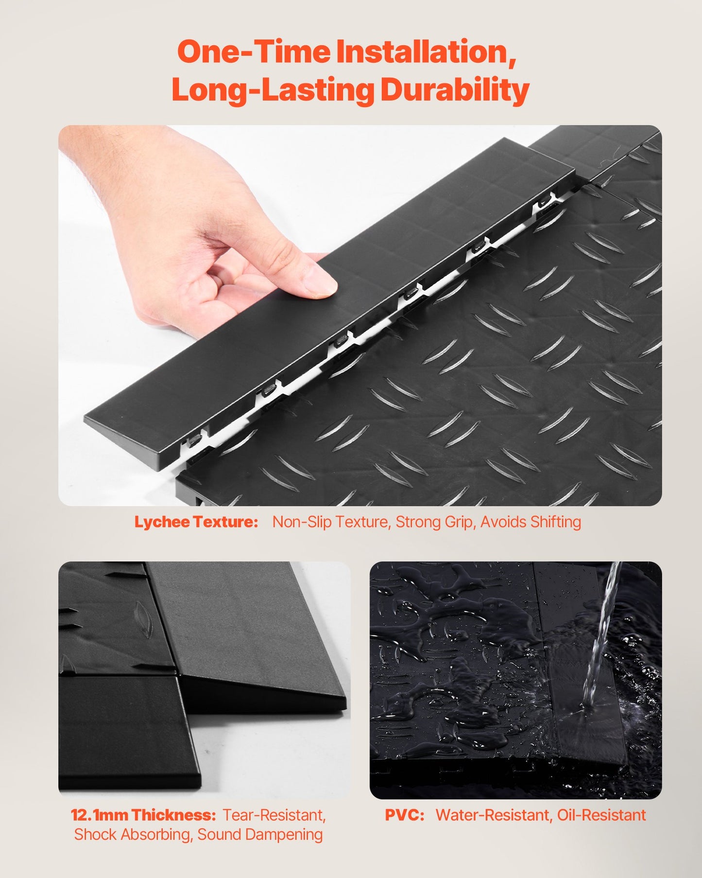 Male Garage Floors Transition Edge Kit, 15 PCS Sturdy PP Interlocking Modular Garage Floor Edging Slip-resistant, Easy Assembly Compatible Only With Upgraded 6-Lock Garage Mats, Black